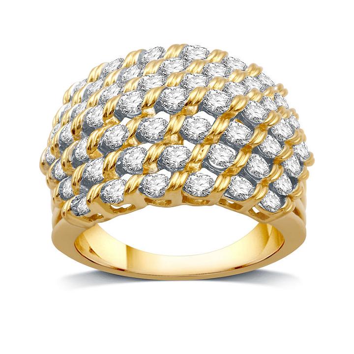 Womens 2 Ct. T.w. Diamond White 10k Gold Cocktail Ring