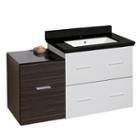 37.75-in. W Wall Mount White-dawn Grey Vanity Setfor 1 Hole Drilling Black Galaxy Top White Um Sink