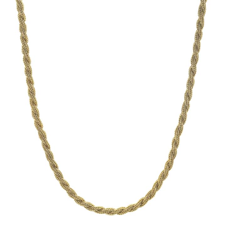 Mens Stainless Steel & Gold-tone Ip 24 4mm Rope Chain