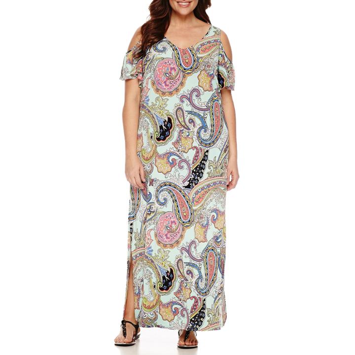 Msk Short Sleeve Maxi Dress-plus