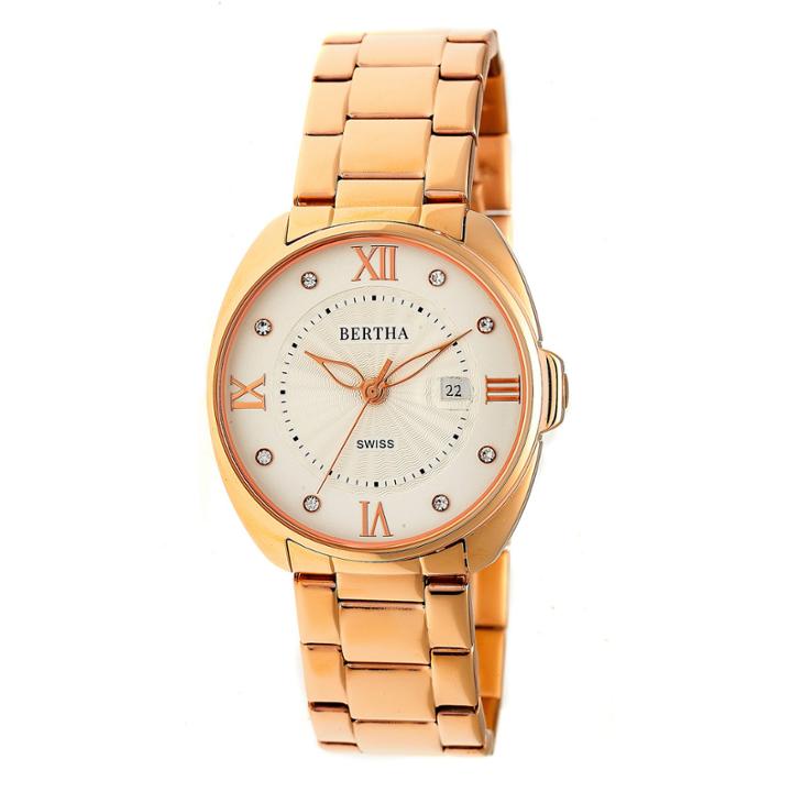 Bertha Womens Rose Goldtone Strap Watch-bthbr6303