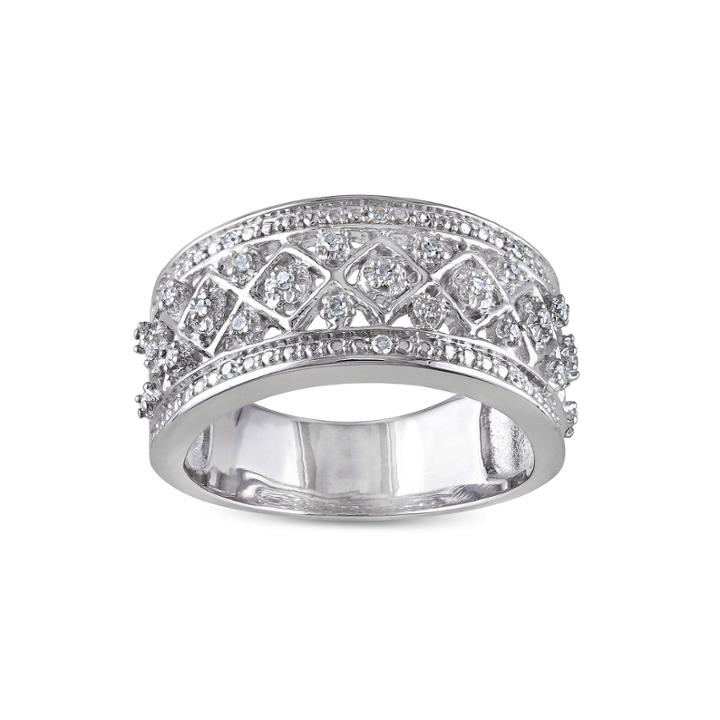 1/7 Ct. T.w. Diamond Sterling Silver Band