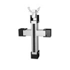 Mens Stainless Steel And Black Cable Cross Pendant