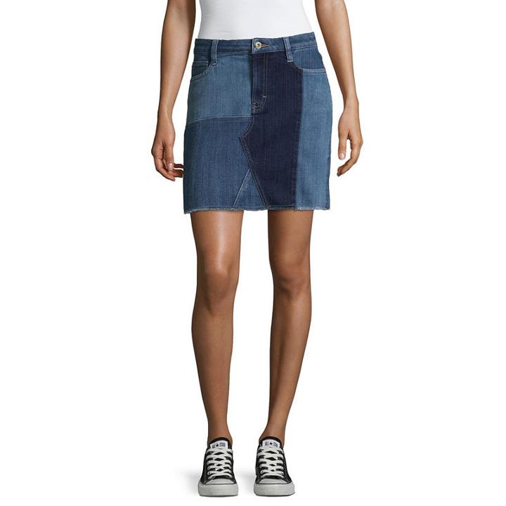 Arizona Patched Denim Skirt-juniors