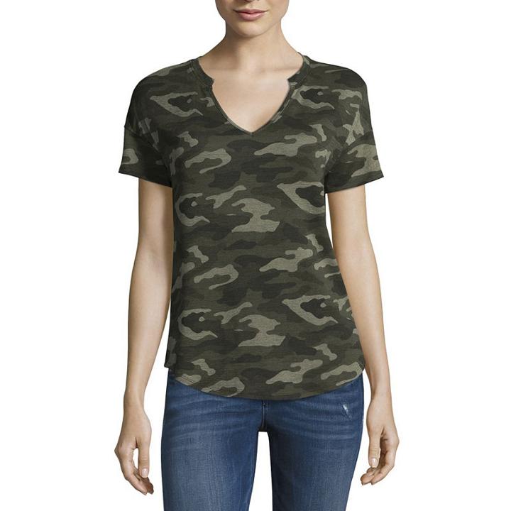 A.n.a 3/4 Sleeve Notch Neck Top - Tall