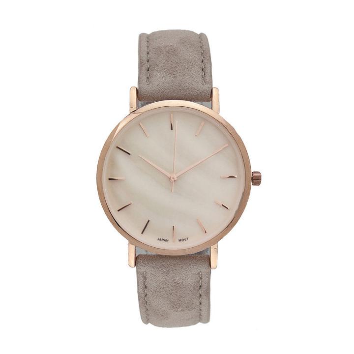 Geneva Platinum Womens Brown Strap Watch-10133