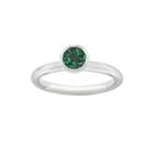 Personally Stackable May Green Crystal Sterling Silver High Profile Ring