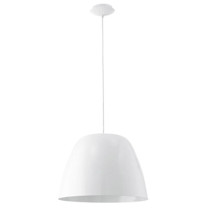 Eglo Coretto 1-light 16 Inch Steel / Glossy Whitependant Ceiling Light