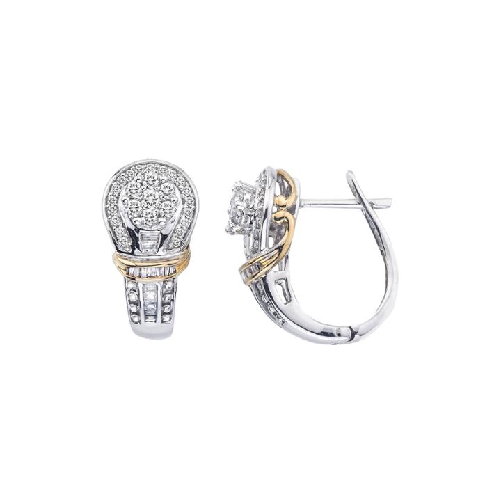 1/2 Ct. T.w. Diamond 10k Two-tone Gold Earrings