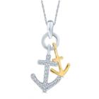 Womens 1/10 Ct. T.w. Genuine White Diamond 10k Gold Pendant Necklace