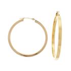 10k Yellow Gold 38mm Square-tubed Hoop Earrings