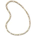 Made In Italy Mens 10k Yellow Gold 7.5mm Semi-solid Figaro Chain Necklace
