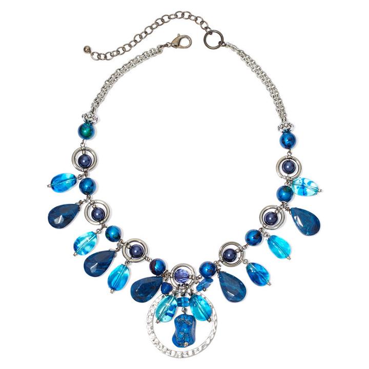 Aris By Treska Baltimore Blue Bead Shaky Necklace
