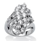 Womens 3 1/2 Ct. T.w White Cubic Zirconia Brass Cocktail Ring