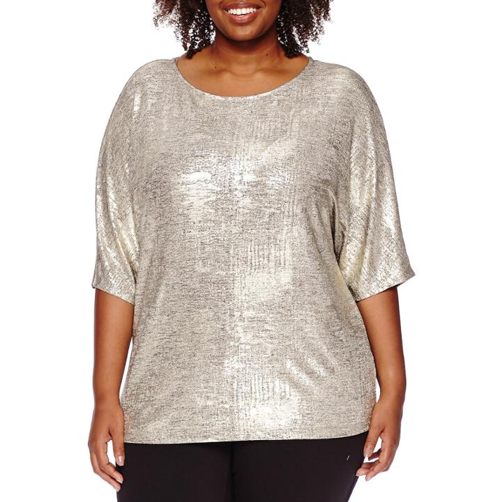 Worthington Short-sleeve Dolman Blouse - Plus