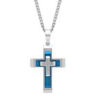 Mens 1/7 Ct. T.w. Genuine White Diamond Cross Pendant Necklace