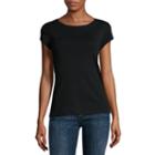 Liz Claiborne Short Sleeve Crew Neck T-shirt-womens