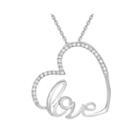 1/10 Ct. T.w. Diamond 10k White Gold Heart Mini Pendant Necklace