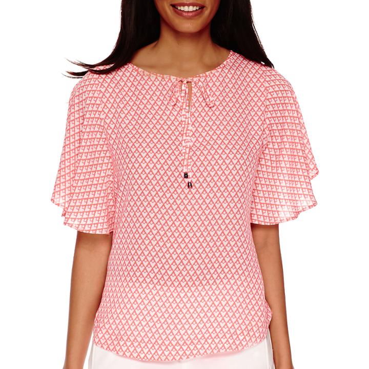 Stylus&trade; Flutter Sleeve Boho Top - Tall