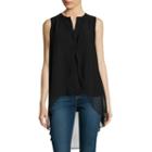 A.n.a Chiffon Overlay Button-front Tank Top - Tall