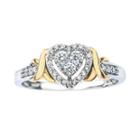 1/4 Ct. T.w. Diamond 10k Two-tone Gold X- Accent Heart Promise Ring