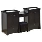 68.75-in. W Floor Mount Distressed Antique Walnutvanity Set For 3h8-in. Drilling Black Galaxy Top White Um Sink