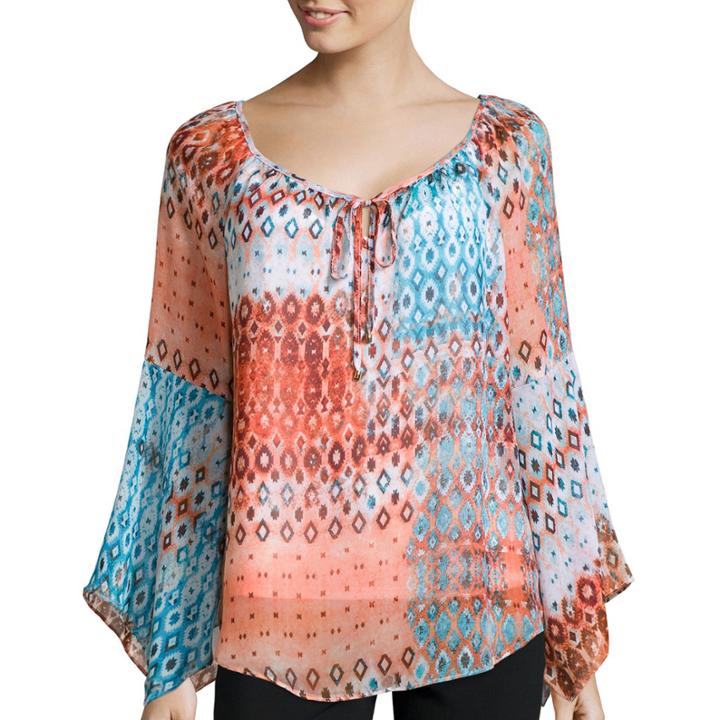 Alyx Long-sleeve Printed Peasant Top