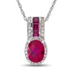 Lab-created Ruby & White Sapphire Sterling Silver Pendant Necklace