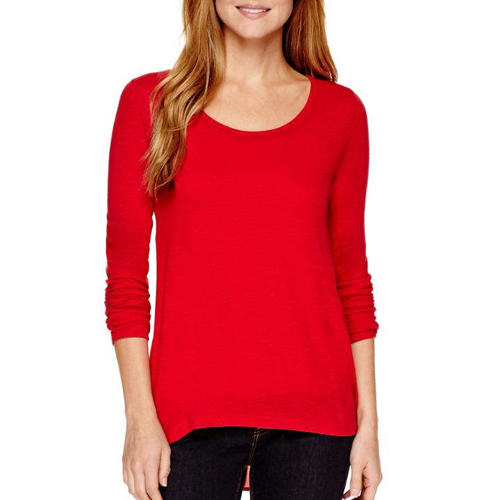 A.n.a Long-sleeve Woven-back T-shirt