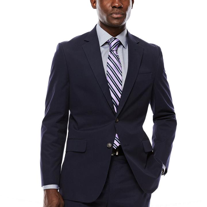 Stafford Navy Cotton Suit Jacket - Classic Fit