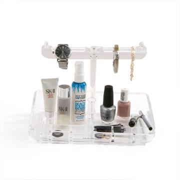 Mind Reader Acrylic 9 Compartment Jewelry Stand Organizer