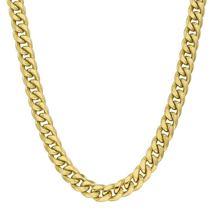10k Gold Hollow Curb 22 Inch Chain Necklace
