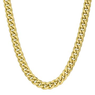 10k Gold Hollow Curb 22 Inch Chain Necklace