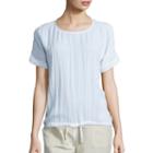 Liz Claiborne Roll-cuff Texture Drawstring Top