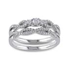 1/3 Ct. T.w. Diamond 10k White Gold Twist Bridal Ring Set