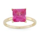 Womens Sapphire Pink 10k Gold Solitaire Ring