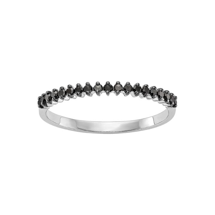 Womens 1/8 Ct. T.w. Genuine Black Diamond 14k Gold Wedding Band