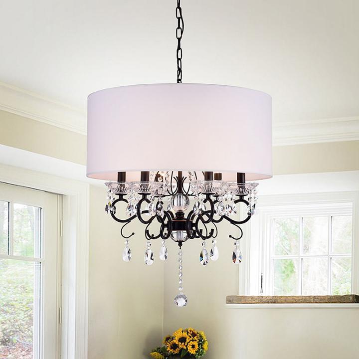 Ninian Oiled-rubbed Bronze Crystal/metal 6-light Chandelier