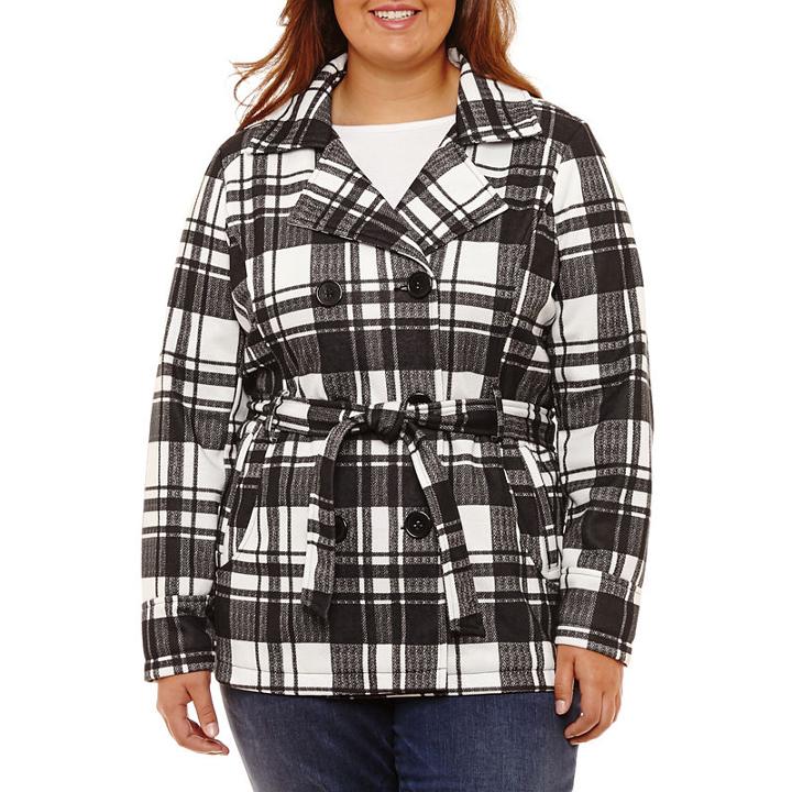 Jou Midweight Belted Peacoat-juniors Plus