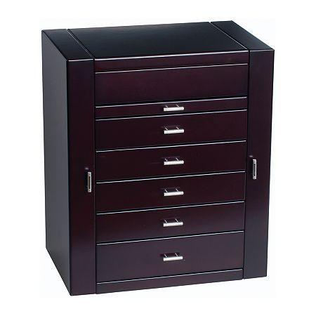 Mele & Co. Geneva Womens Java-finish Upright Jewelry Box
