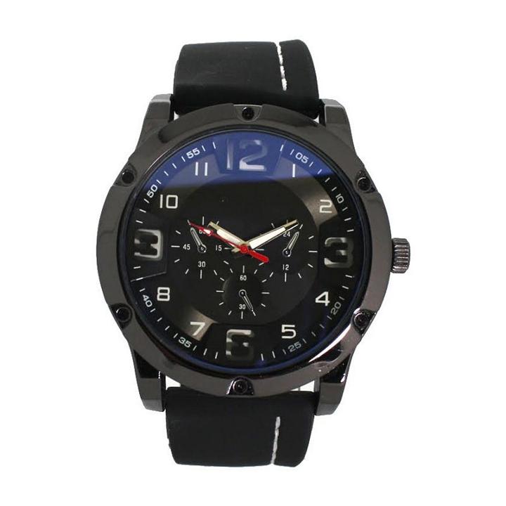 Olivia Pratt Womens Black Strap Watch-d26813blackwhite