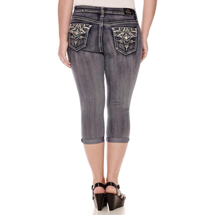 Love Indigo Flap Pocket Capris - Plus