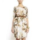 Mng By Mango Floral Scoopneck Dress W/pockets