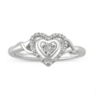 Womens Diamond Accent Diamond White Heart Promise Ring