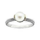 Personally Stackable Cultured Freshwater Pearl Two-tone Stackable Ring