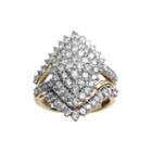 2 Ct. T.w. Diamond 10k Yellow Gold Marquise-shape Cocktail Cluster Ring