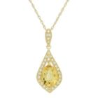 14k Gold-plated Silver Citrine & White Sapphire Pendant Necklace