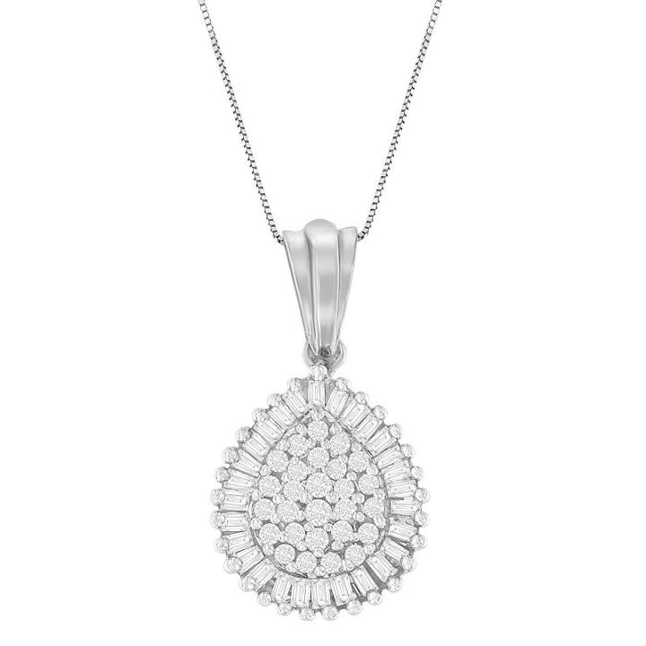 Womens 1/2 Ct. T.w. White Diamond Pendant Necklace