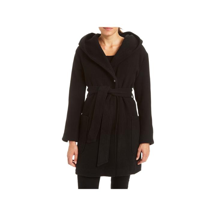 Excelled Leather Hooded Trench Coat