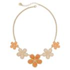 Liz Claiborne Oversized Peach Stone Gold-tone Collar Necklace